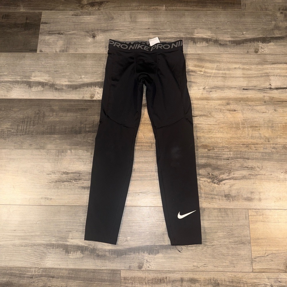 Nike Pro Dri-FIT‎ Youth Medium Compression Tights Leggings Black Athletic